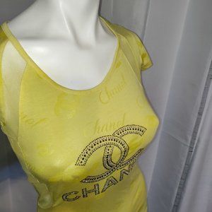 CHANEL Mostly Sheer Short Sleeve Tee